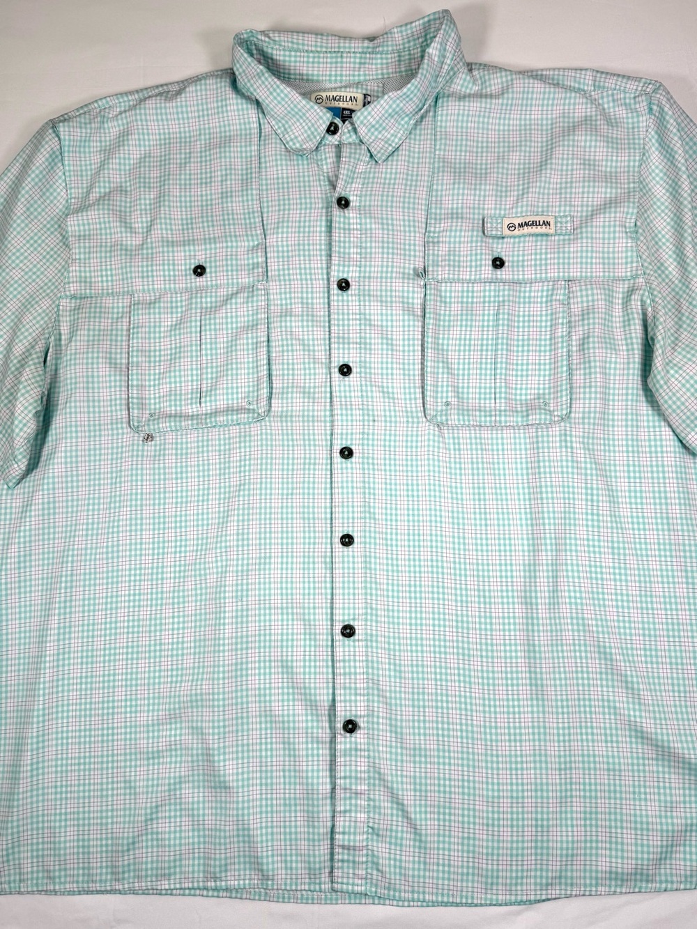 MAGELLAN Mens Fish Gear Aransas Pass Fishing Shirt 4XL Big Tall Vented UPF